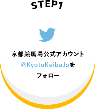 STEP1 京都競馬場公式アカウント @KyotoKeibaJo をフォロー