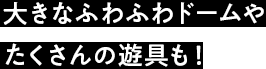 大きなふわふわドームやたくさんの遊具も！